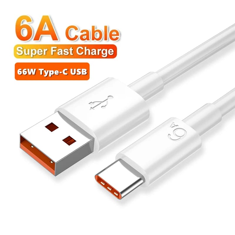 6A Super Fast Charge USB C Type-C Cable For Xiaomi 13 14 Huawei P60 Nova 10 11 Magic 5 Redmi Honor POCO 66W Quick Charging Cable