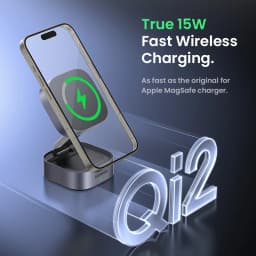 UGREEN Qi2/Qi Magnetic Wireless Charger Stand 15W 2-in-1 Charging Stand For iPhone 16 17 Pro Max/AirPods Fast Charging