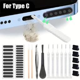66pcs Universal Phone Speaker Port Dust Removal Cellphone Cleaner Tool Kit Set For iPhone Samsung Xiaomi Universal Phones Dust C
