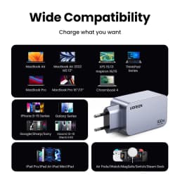 UGREEN 100W GaN Charger USB C Charger QC4.0 3.0 Quick Charge For Macbook Laptop Tablet PD Fast Charger For iPhone 18 17 16 Pro