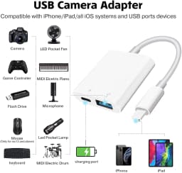 USB OTG Adapter USB Camera Adapter Compatible With IPhone IPad USB Converter with Charging Port Plug And Play for Card Reader
