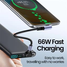 66W 90 Degree Elbow Short USB A/USB C To Type C Fast Charging Data Cable For iPhone 16 15 Power Bank 0.15/0.25/0.5m USB C Cable