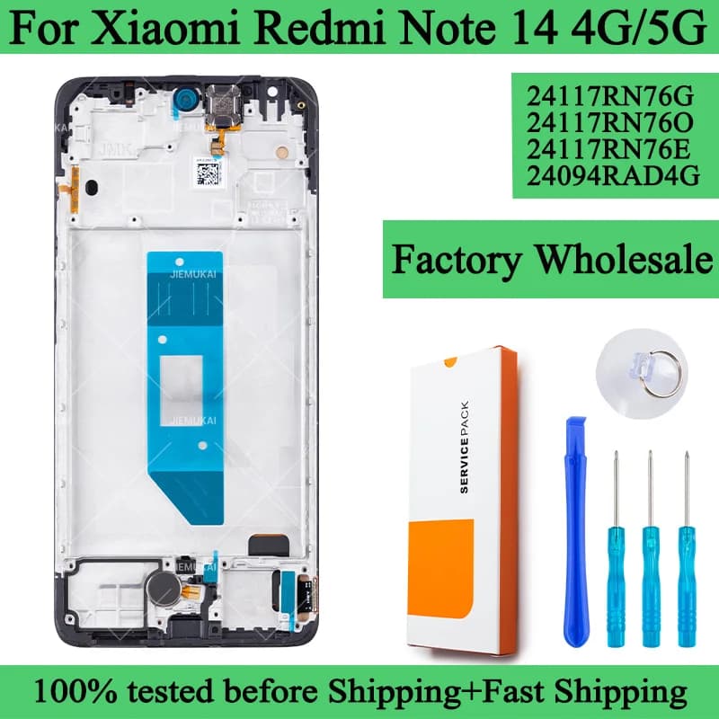 24117RN76G 24117RN76E Lcd For Xiaomi Redmi Note 14 4G Display Touch Screen Digitizer Panel Assembly For Redmi Note 14 4G LCD