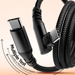60W Fast Charging C to C Elbow Data Cable 1m 2m 3m Compatible with Apple 15 16 Samsung Xiaomi Redmi Type C Charging Cable