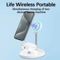 Magnetic Wireless Charger Stand 30W 2 in 1 Phone Charging Station Dock For iPhone 15 14 13 12 Pro Max AirPods Fast Chargers
