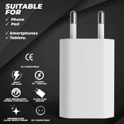 1/2/5PC 5V1A Universal USB Wall Charger with Short Circuit Protection - European Standard Plug for iPhone