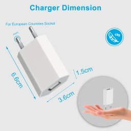 1/2/5PC 5V1A Universal USB Wall Charger with Short Circuit Protection - European Standard Plug for iPhone