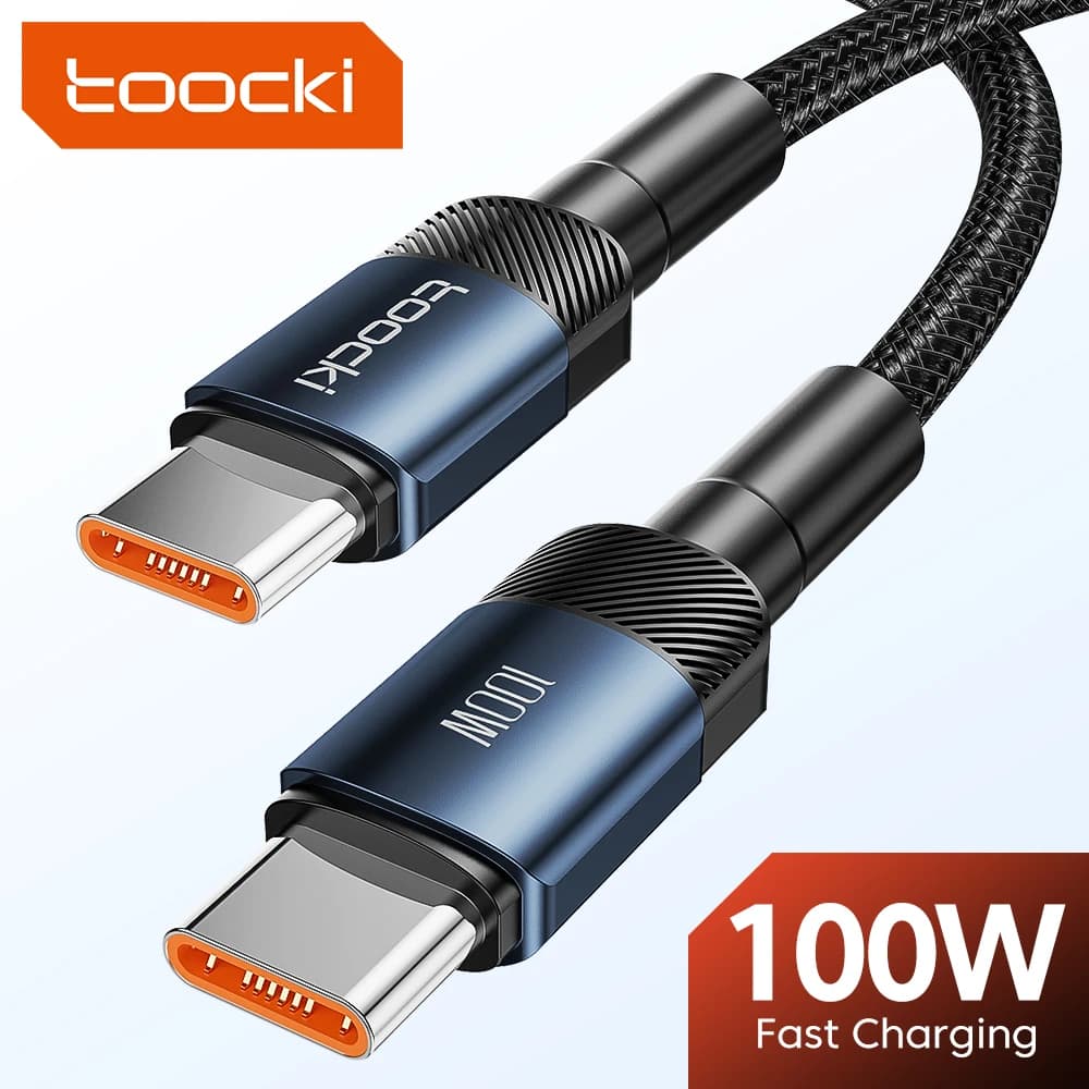 Toocki PD100W Fast Charging Data Cable 5A Type C To Type C Cable For Samsung S21 S20 Huawei Mate 40 30 Xiaomi Dual Type C Cable