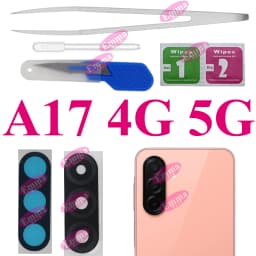 1Set Back Rear Camera Glass Lens With Adhesive For Samsung A07 A17 A37 A57 A06 A16 A26 A36 A56 A05 A15 A25 A35 A55 A54 + Tool