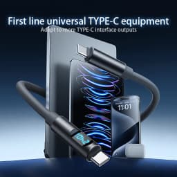 NNBILI 240W Type C to Type C Fast Super Charge Digital Display Cable USB C Data Cable For Iphone 15 16 17 Samsung Huawei Xiaomi