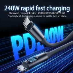 NNBILI 240W Type C to Type C Fast Super Charge Digital Display Cable USB C Data Cable For Iphone 15 16 17 Samsung Huawei Xiaomi