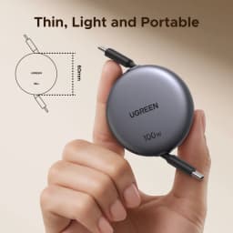 UGREEN Retractable 100W USB C Cable For MacBook iPad Fast Charger Cable For iPhone 17 16 15 Pro Max Type C For Xiaomi Samsung