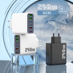 240W 6 Port USB C PD Charger Super Fast Charging PD3.0 USB C Type C Mobile Phone Charger For iPhone 17 16 pro Samsung Xiaomi
