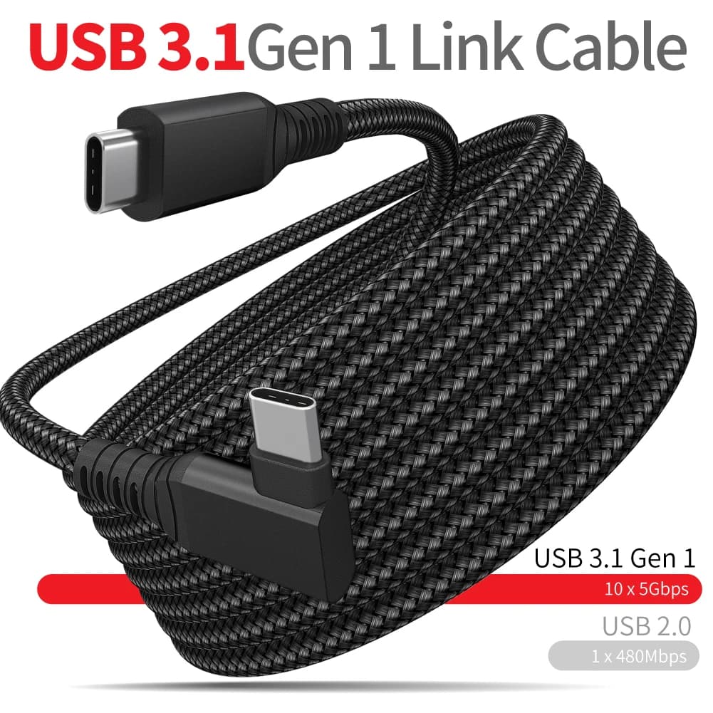 10FT Link Cable for Quest 2 Quest PC VR USB 3 to Type C Long Cable 3A Fast Charging &5Gbps Data Transfer Cable for VR Headset