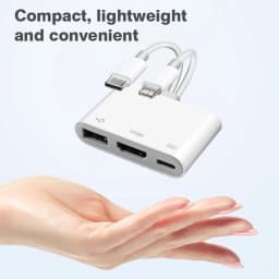 Lightning/Type C to HDMI Adapter/USB A/ Type C with Charging For iPhone 17 16 to TV 2K Sync Screen Digital AV HD TV Cable For