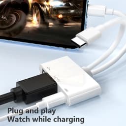 Lightning/Type C to HDMI Adapter/USB A/ Type C with Charging For iPhone 17 16 to TV 2K Sync Screen Digital AV HD TV Cable For