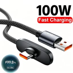 100W Fast Charging Cable Right Angle 90 Degree USB C Type C Data Cord Mobile Cell Phone Fast Charging Data Cable for Samsung