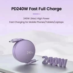 PD 240W USB-C to USB-C Retractable Fast Charging Type-C Data Cable Mobile Phone Charging Wire Suitable for iPhone Samsung Huawei