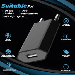 1/3/5/10pcs Black Universal 5V 1A EU Plug USB Adapter Mobile Phone Wall Travel Charger Device Power Adapter