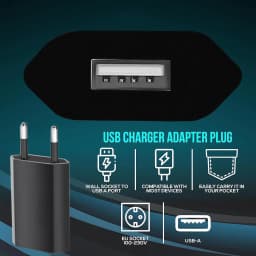 1/3/5/10pcs Black Universal 5V 1A EU Plug USB Adapter Mobile Phone Wall Travel Charger Device Power Adapter