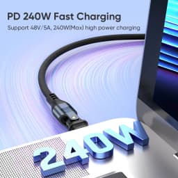 Type-C to Type-C 240W Mobile Phone Data Cable 5A Fast Charging 180 Degree Charger USB-C Suitable for Huawei MacBook Samsung OPPO