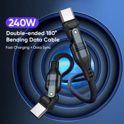 Type-C to Type-C 240W Mobile Phone Data Cable 5A Fast Charging 180 Degree Charger USB-C Suitable for Huawei MacBook Samsung OPPO