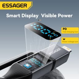 Essager 4 In 1 Digital Display USB Cable Type C 100W PD Fast Charging Wire For iPhone Macbook iPad Xiaomi Type C Lighting Cable