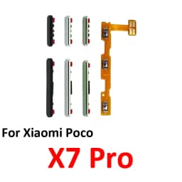 For Xiaomi Poco X7 Pro Phone Power Volume Button On Off Up Down External Side Key Internal Flex Cable Repair Parts Black Green