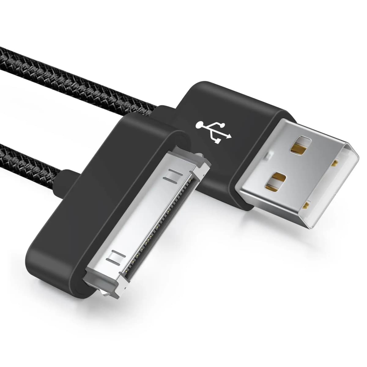 Fast Charging Cable for iPhone 4 4s iPad 2 3 iPod 30 Pin Nylon Braided Wire Metal Plug Data Transfer Sync USB Charger Adapter