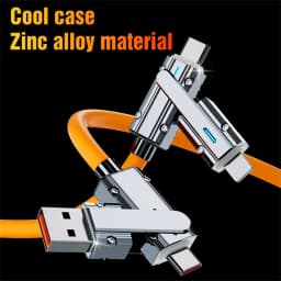 NNBILI 4 In 1 120W Type C to Type C IOS Cable 3 IN 1 PD 100W Fast Charging Data Cable for iPhone 11 12 13 14 Pro Max Samsung S24