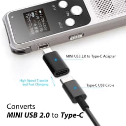 Type C to Mini USB Adapter Fast Charging Data Transfer USB C Female to Miniusb Male Converter For Cameras MP3 MP4 PSP GPS Radio
