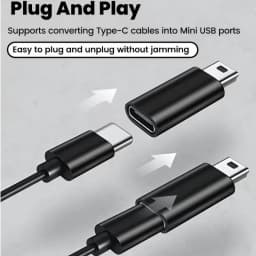 Type C to Mini USB Adapter Fast Charging Data Transfer USB C Female to Miniusb Male Converter For Cameras MP3 MP4 PSP GPS Radio