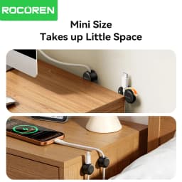 Rocoren Spiral Cover Magnetic Cable Clamp Cable Smooth and Adjustable Rope Holder Under Table Cable Management Cable Organizer