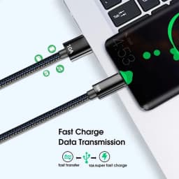 10A 120W Cable Super Fast Charge Cable Highspeed Data Transfe USB A To TypeC Data Cord Knit Cable For Phone Quick Charging Cable