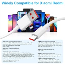 120W 100W 90W 67W 6A Turbo Fast Charging Type C USB Cable For Xiaomi 11 12 13 14 15 17 Redmi Note 11T 12 13 14 POCO X5 X6 X7 Pro
