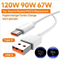120W 100W 90W 67W 6A Turbo Fast Charging Type C USB Cable For Xiaomi 11 12 13 14 15 17 Redmi Note 11T 12 13 14 POCO X5 X6 X7 Pro