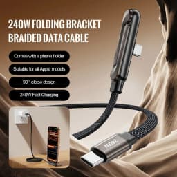 KEBIDUMEI Foldable Charging Cable With Integrated Stand Fast Charging Cable Phone Tablet 240W Ultra-Fast Data Cable Phone Holder