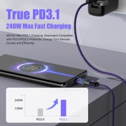 240W Magnetic Charging Cable PD3.1 5A Fast Charging USB C Cable Magnetic Phone Charger Cord for iPhone15 Realme Poco Xiaomi