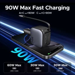 UGREEN USB Type-C Car Charger PD145W 90W 60W Retractable Cable PD SCP AFC PPS Fast Charging For iPhone 18 Pro Max Samsung Xiaomi
