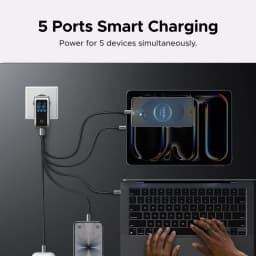 UGREEN 100W GaN Charger With Smart Display For MacbookPro Laptop iPhone 17 16 Pro iPad Tablet Samsung QC4.0 PD 3.0 USB C Charger