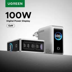 UGREEN 100W GaN Charger With Smart Display For MacbookPro Laptop iPhone 17 16 Pro iPad Tablet Samsung QC4.0 PD 3.0 USB C Charger