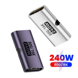 PD 240W USB C to Type C Fast Charging Converter 80Gbps High-Speed USB C Data Adapter For Macbook 16K@60Hz Video Projecting