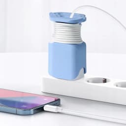 2 in 1 Silicone Charger Protector For iPhone 25W Charger Portable Anti-Break Protection Case Convenient Cable Storage