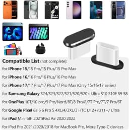 4Pcs USB C Dust Plug With Cleaning Brush Anti Dust USB-C Plug Cover Charging Port Cover Caps For iphone Samsung All Smart Phone