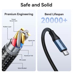 Vention 240W Cable Type C to Type C PD3.1 Fast Charge Cord USB C to C Data for MacBook iPhone 17 16 15 Samung S24 S25 Xiaomi 17