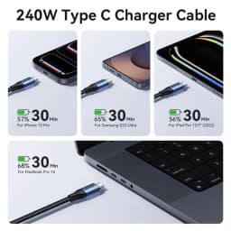 Vention 240W Cable Type C to Type C PD3.1 Fast Charge Cord USB C to C Data for MacBook iPhone 17 16 15 Samung S24 S25 Xiaomi 17