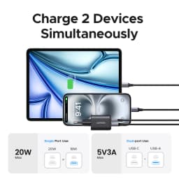 UGREEN 20W GaN Charger Mini USB C Phone Charger PD3.0 QC3.0 For iPhone 17 16 15 Pro Max Samsung S25 Xiaomi Tablet iPad Air Pro