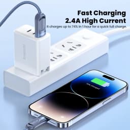 Toocki Car USB Lightning Cable 2.4A Spring Telescopic Fast Charging Cord for iPhone 14 13 12 Pro Max 8 7 Lightning Charger Wire