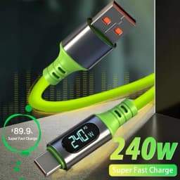 PD240W 6A Super Fast Charging Type C Cables Digital Display High-speed Data Transfer Cord USB Type-c To C Wire for IPhone 17Pro