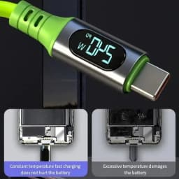 PD240W 6A Super Fast Charging Type C Cables Digital Display High-speed Data Transfer Cord USB Type-c To C Wire for IPhone 17Pro